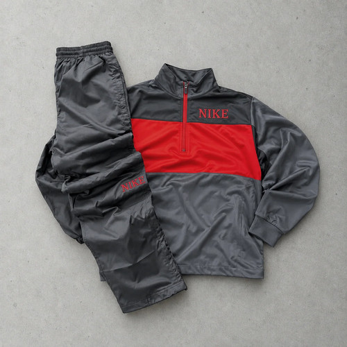Nike tracksuit grey red - tracksuit, grey/red