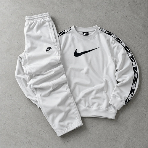 Nike tracksuit white black - nike,